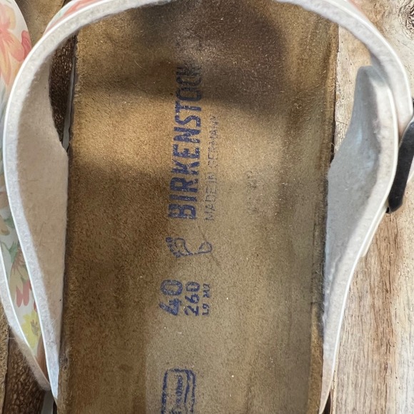 Birkenstock Gizeh Sandals Floral Size 40 Womens 9 Cork Footbed Thong - Picture 8 of 9